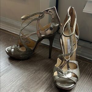 Jimmy Choo Vermeil Metallic Strappy Heels